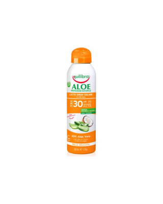 Crème solaire en spray à l'aloe vera SPF 30+ avec vitamine E et huile de noix de coco Equilibra