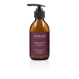 Lotion hydratante et éclaircissante pour le corps Cerise et Ambre avec effet glow Mokosh