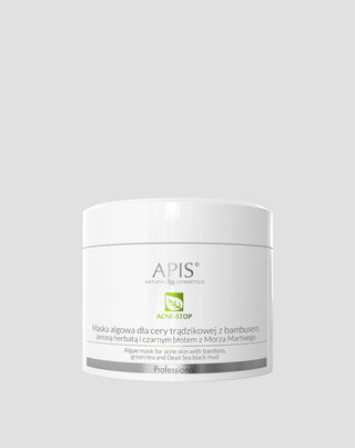 Masque d'algues Acne-Stop pour peau acnéique avec bambou, thé vert et boue noire de la Mer Morte Apis - 1