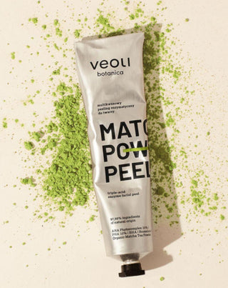 Produit exfoliant enzymatique avec des acides AHA 10 %, PHA 10 %, BHA Matcha power peel Veoli Botanica - 2