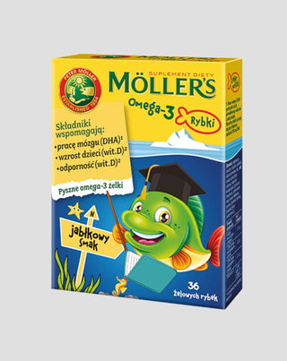Complément alimentaire à base d'acides gras oméga-3 Moller's apple flavoured fish 36 jelly beans - 1
