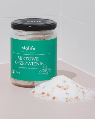 Sel de bain de magnésium avec sel d’Epsom et huile essentielle Rafraîchissement à la menthe Mglife - 2