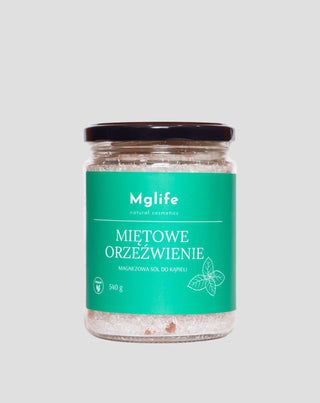 Sel de bain de magnésium avec sel d’Epsom et huile essentielle Rafraîchissement à la menthe Mglife - 1