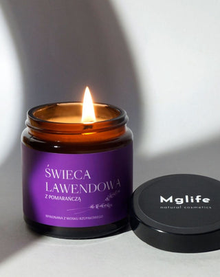 Bougie en cire de colza lavande orange avec mèche 100 % coton Mglife - 2