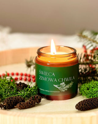 Bougie végétalienne au colza Moment hivernal aux senteurs de pin, de cèdre et d'ambre 120 ml MgLife - 3