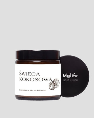 Bougie végétalienne au colza avec mèche en coton au parfum de noix de coco 120 ml MgLife