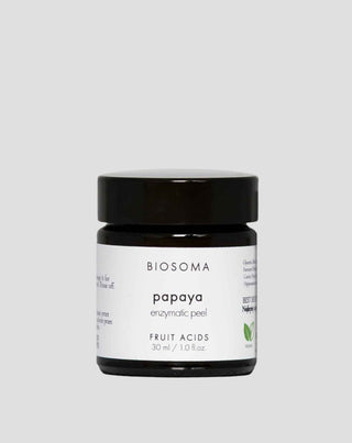 Produit exfoliant enzymatique - Masque de papaye pour tous les types de peau, ligne RAW Biosoma - 1