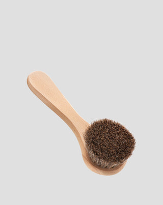 Brosse ronde de massage et de nettoyage du visage No. 15 en crin de cheval HHUUMM