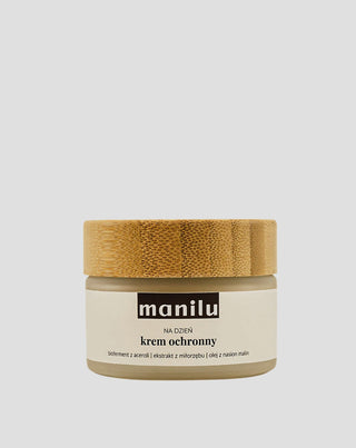 Crème de jour protectrice au beurre de karité, à la vitamine C et à l'huile de pépins de framboise Manilu - 1