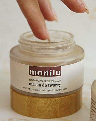 Masque nourrissant et exfoliant à l'huile d'olive et de macadamia Manille