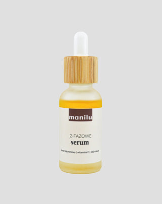 Sérum de nuit biphasé pour peaux sèches à l'acide hyaluronique et à la vitamine C Manilu - 1