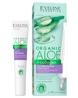 Patchs liquides pour les yeux à l’aloe vera et au collagène réduisant les rides et les pattes d’oie 4 en 1 Eveline