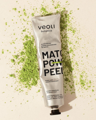 Produit exfoliant enzymatique avec des acides AHA 10 %, PHA 10 %, BHA Matcha power peel Veoli Botanica