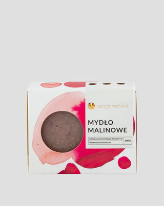 Savon saponifié à froid 100% naturel en barre traditionnel à la framboise avec huiles végétales Opcja Natura - 1