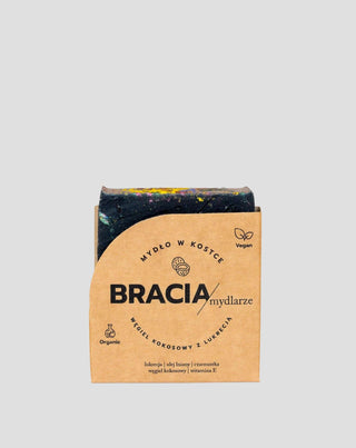 Savon solide nettoyant et antibactérien charbon de coco avec réglisse Bracia Mydlarze - 1