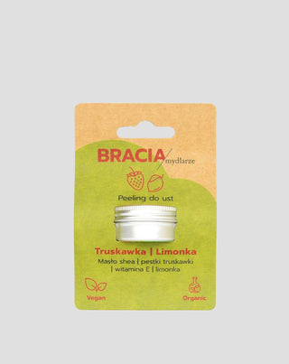 Gommage pour les lèvres fraise et citron vert avec vitamine E hydratant et lissant Bracia Mydlarze_3 - 3