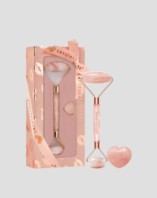 Masseur pour le visage en quartz rose pierre d'amour Selflove set Crystallove - 1