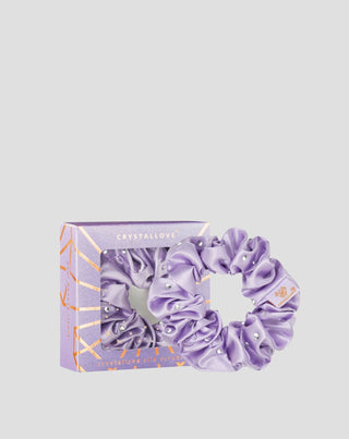 Élastique à cheveux en soie avec cristaux – lilas Crystallove - 1