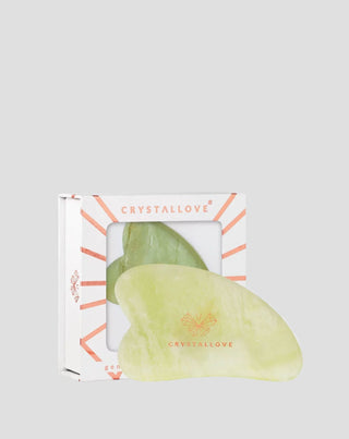 Plaque de massage facial gua sha en jade pierre de jeunesse Crystallove - 1