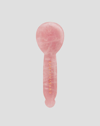 Masseur gua sha pour les yeux en quartz rose – réflexologie faciale Crystallove - 1