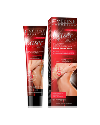 Crème d'épilation douce pour le bikini, les aisselles et les mains à l'acide hyaluronique Laser precision Eveline