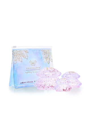 Ventouses en silicone pour le massage corporel avec paillettes Crystallove
