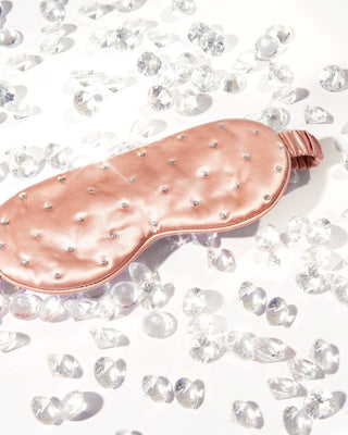 Bandeau de soie pour le sommeil décoré de cristaux – rose gold Crystallove