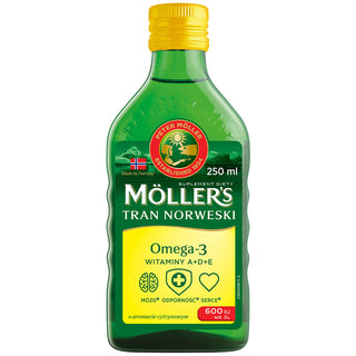 Moller's Norwegian Lemon Flavoured Trank with 600 IU Vitamin D3 (Trank norvégien aromatisé au citron avec 600 UI de vitamine D3) - 1