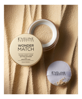 Poudre transparente en vrac avec des poussières d'améthyste Wonder Match Eveline