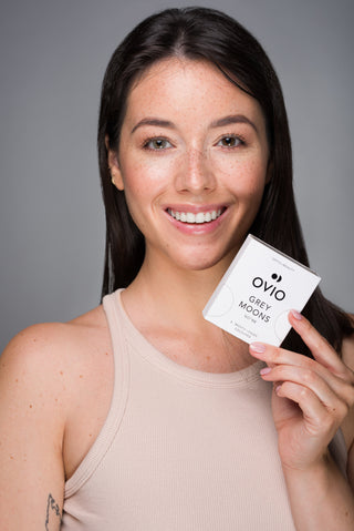 Lentilles de contact de couleur gris cendré, lentilles mensuelles zéro grey moons n° 1 Ovio - 2