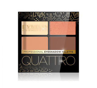 Quattro Palette d'ombres à paupières de 4 ombres à paupières dans les tons pêche et brun No. 01 Eveline