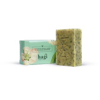 Savon naturel de lin à l’huile d’argousier et gommage aux graines de pavot Hagi