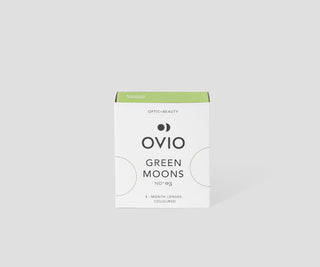 Lentilles de contact de couleur verte avec bandes argentées green moons n° 3 Ovio