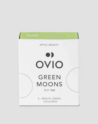 Lentilles de contact de couleur menthe et vert céladon, lentilles mensuelles zéro green moons n° 2 Ovio - 1