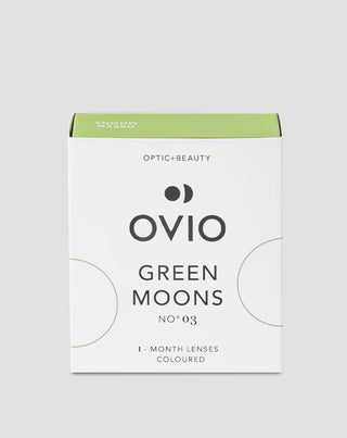 Lentilles de contact de couleur verte avec bandes argentées green moons n° 3 Ovio - 1