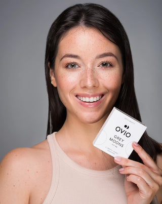 Lentilles de contact de couleur gris cendré, lentilles mensuelles zéro grey moons n° 1 Ovio - 2