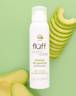 Mousse de rasage à l'avocat, à l'eau de bouleau et à la niacinamide pour apaiser les irritations Fluff