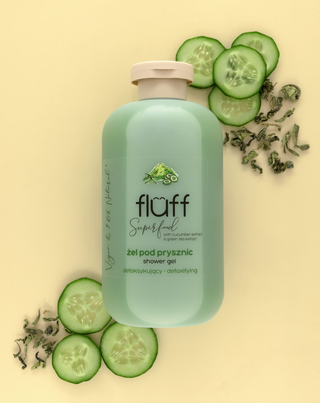 Gel douche nettoyant au thé vert et au concombre Fluff