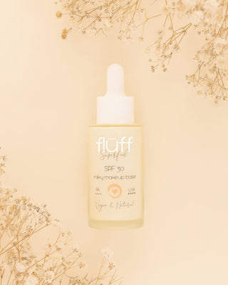 Lait-crème base de maquillage avec écran solaire SPF 30 et acide hyaluronique Fluff