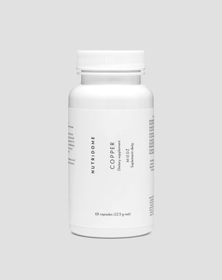 Cuivre en capsules, complément pour l'immunité, la pigmentation des cheveux et la protection antioxydante, Nutridome 60 pcs - 1