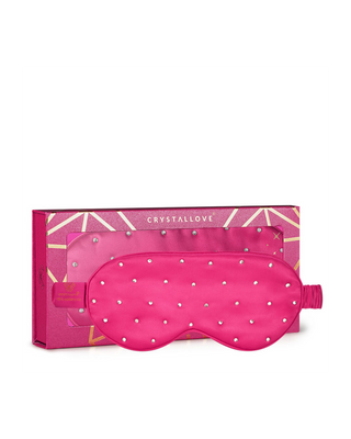 Bandeau de soie pour le sommeil décoré de cristaux – hot pink Crystallove