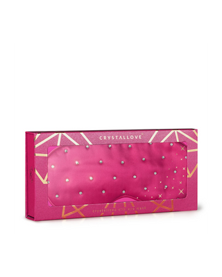 Bandeau de soie pour le sommeil décoré de cristaux – hot pink Crystallove