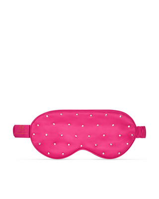 Bandeau de soie pour le sommeil décoré de cristaux – hot pink Crystallove