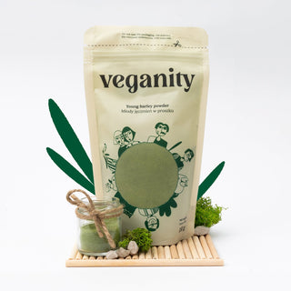 Poudre d'orge jeune source naturelle de protéines végétales Veganity 150 g