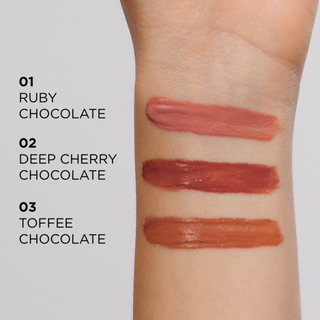 Rouge à lèvres liquide avec effet glossy lips 02 Deep Cherry Chocolate Choco Glamour Eveline
