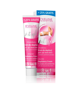 Crème dépilatoire 3 en 1 ultra-douce à l'aloe vera et aux protéines de soie Just Epil Eveline