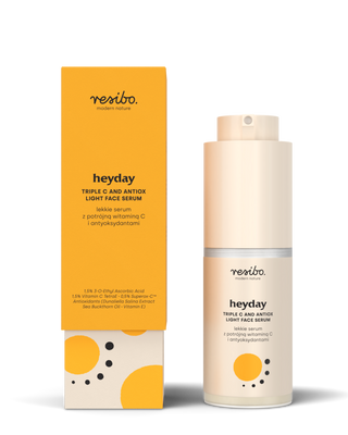 Sérum nourrissant et illuminant pour le visage, avec des antioxydants et de la triple vitamine C Heyday 30 ml Resibo