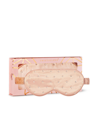 Bandeau de soie pour le sommeil décoré de cristaux – rose gold Crystallove