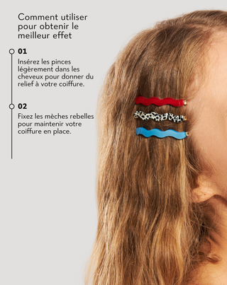 Set d'épingles à cheveux vertes, noires, roses de Twisty - 3 pcs. - 3