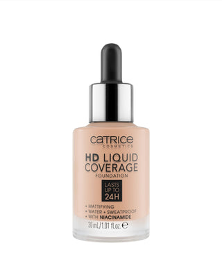 Fond de teint couvrant HD Liquid Coverage qui tient jusqu'à 24 heures rose beige 020 Catrice